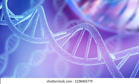 Fondo aislado de la estructura del ADN azul. Ilustración 3D