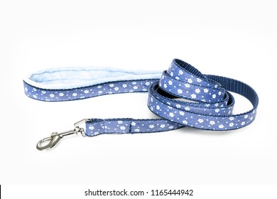 Blue Dog Leash Isolated On White Background