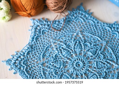 Blue Doily. This Photo Has Been Taken In Prague, 2021