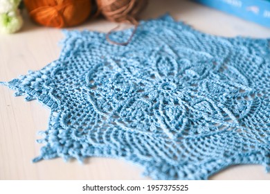 Blue Doily. This Photo Has Been Taken In Prague, 2021