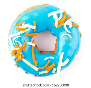 Blue Donut Isolated On White Background