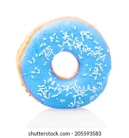 Blue Donut On White Background