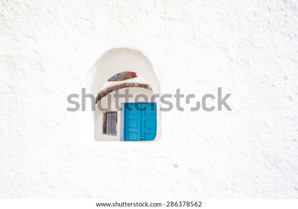 Blue Door Canava Winery Seen Through Stock Photo Edit Now 286378562