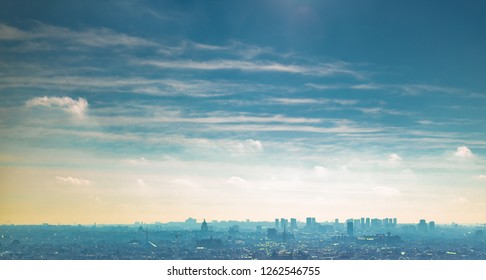 A blue and dreamy cityscape - Shutterstock ID 1262546755