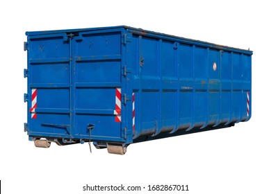 Blue Dry Freight Storage Container Isolated