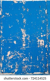 Blue Dry Peeling Crackling Chipped Paint Textured Wall