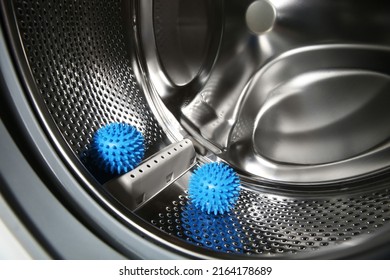 Blue Dryer Balls Washing Machine Drum Stock Photo 2164178689 | Shutterstock