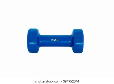 Blue Dumbell Isolated With Clipping Path.