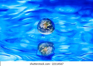 Similar Images, Stock Photos & Vectors of Earth globe floats on crystal ...