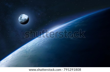 Blue Earth Moon Space Space Wallpaper Stock Photo Edit Now