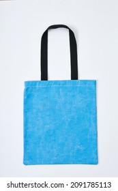 A Blue Eco Bag With A White Background