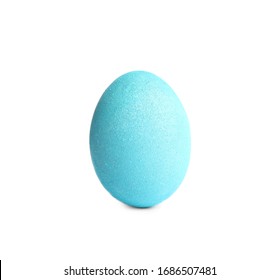 Blue Egg Isolated On White. Easter Symbol