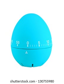 Blue Egg Timer, Isolated On White