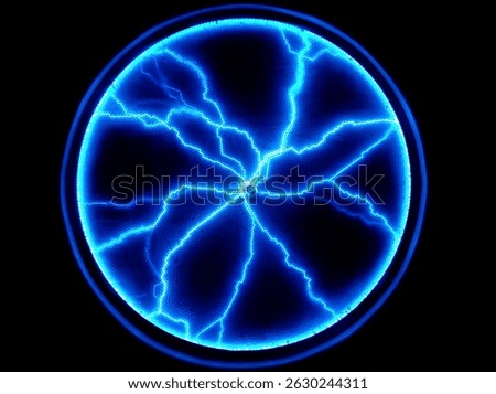 Blue Electric Lightning in 2d disk