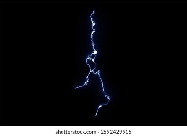 Perno de relámpago eléctrico azul con flash de alta energía