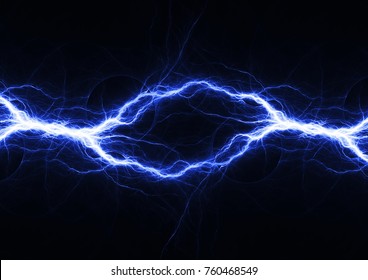 Blue Electrical Lightning, Abstract Plasma Background 