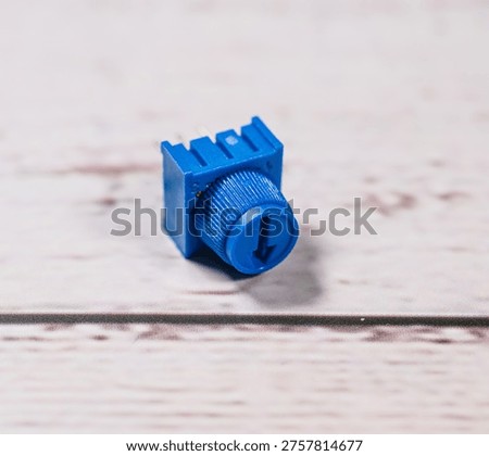 Blue electronic push button switch component for circuit board projects