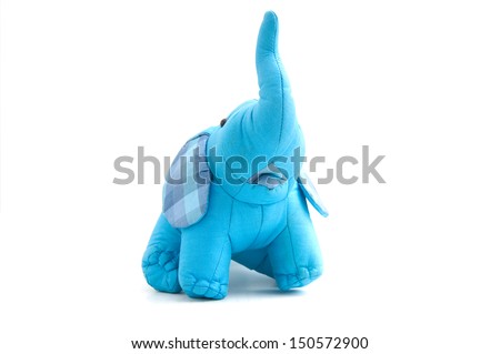 blue elephant toy make by silk