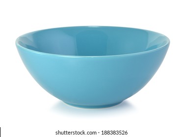 Blue Empty Bowl Isolated On White