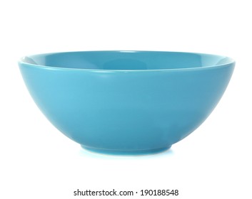 Blue Empty Bowl Isolated On White 