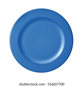 Blue Empty Plate Isolated