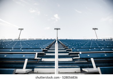 Blue Empty Stadium Seating