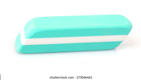 Blue Eraser Isolated On White