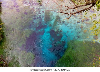 Blue Eye Spring, A More Than Fifty Metre Deep Natural Pool With Clear, Fresh Water, Near Sarande In Vlore Country In Southern Albania