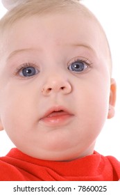 blue eyed infant baby upclose