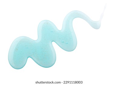 Blue face mask texture with glitter  isolated on white background. 3d texture of cream, shower gel texture. - Shutterstock ID 2291118003