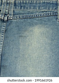 Blue Faded Cotton Jeans Without Back Pocket