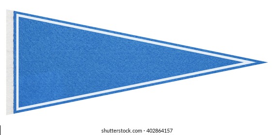 Blue Felt Pennant On A White Background