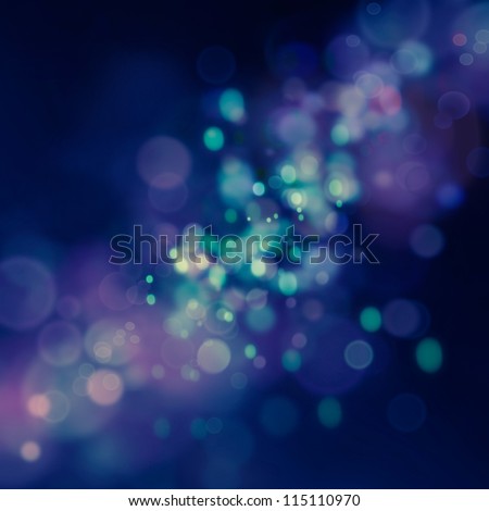 Blue Festive Christmas  elegant  abstract background with  bokeh lights and stars