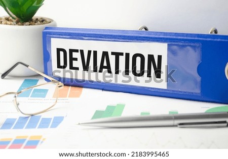 blue file folder with words take deviation. Business concept