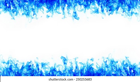 blue fire frames on white background