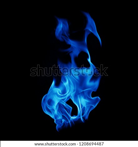 Blue fire on a black background