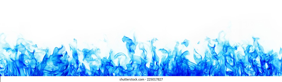 blue fire on white background