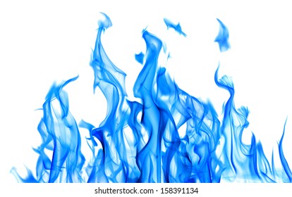 blue flame isolated on white background