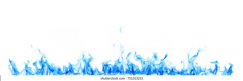 Blue Flame On A White Background.