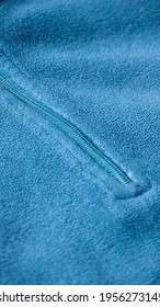 Blue Fleece Jacket Seam Detail