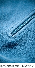 Blue Fleece Jacket Zipper Detail