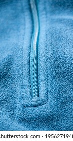 Blue Fleece Jacket Zipper Detail