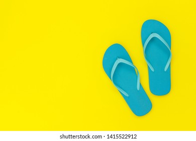 yellow box sandy flip flops