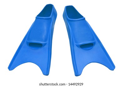 Blue Flippers Isolated On White Background Stock Photo 14492929 ...