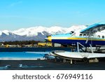 Blue float plane