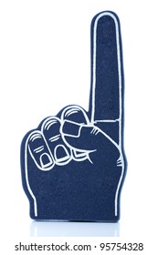 A Blue Foam Finger For Sports Activity Signifying 