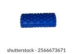 A blue foam roller with a textured surface of raised bumps or ridges. Foam rollers are used for self-massage and myofascial release to relieve muscle tension and soreness.