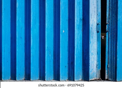 Blue Folding Concertina Doors