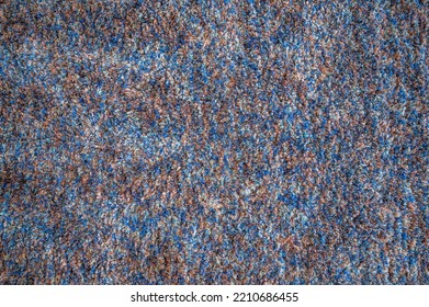 Blue Frieze Carpet Multicolor Tone. Soft Texture Carpet For Graphic Background Use.