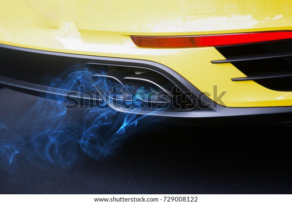 Blue fuel gas\
pollution car exhaust pipe